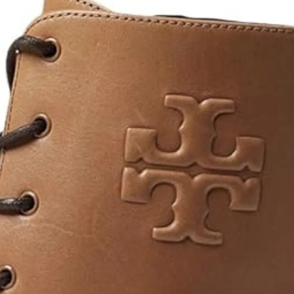 NEW Tory Burch 95 mm DOUBLE T LUG ANKLE BOOT in Almond Flour 25M2 - Picture 9 of 9